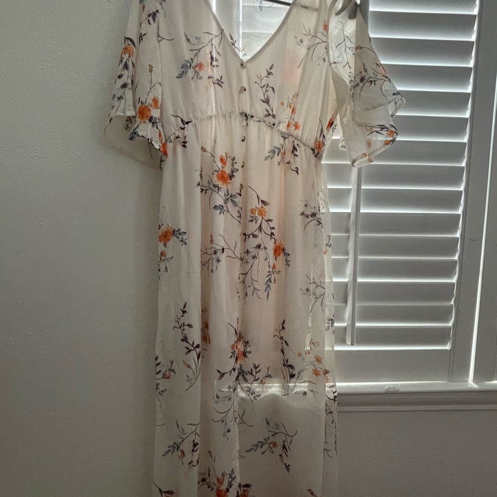Floral White Dress